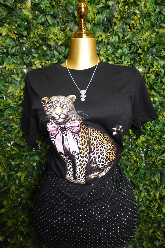 Pink Bow Cheetah